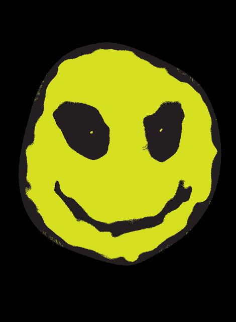 Distorted image of smiley face